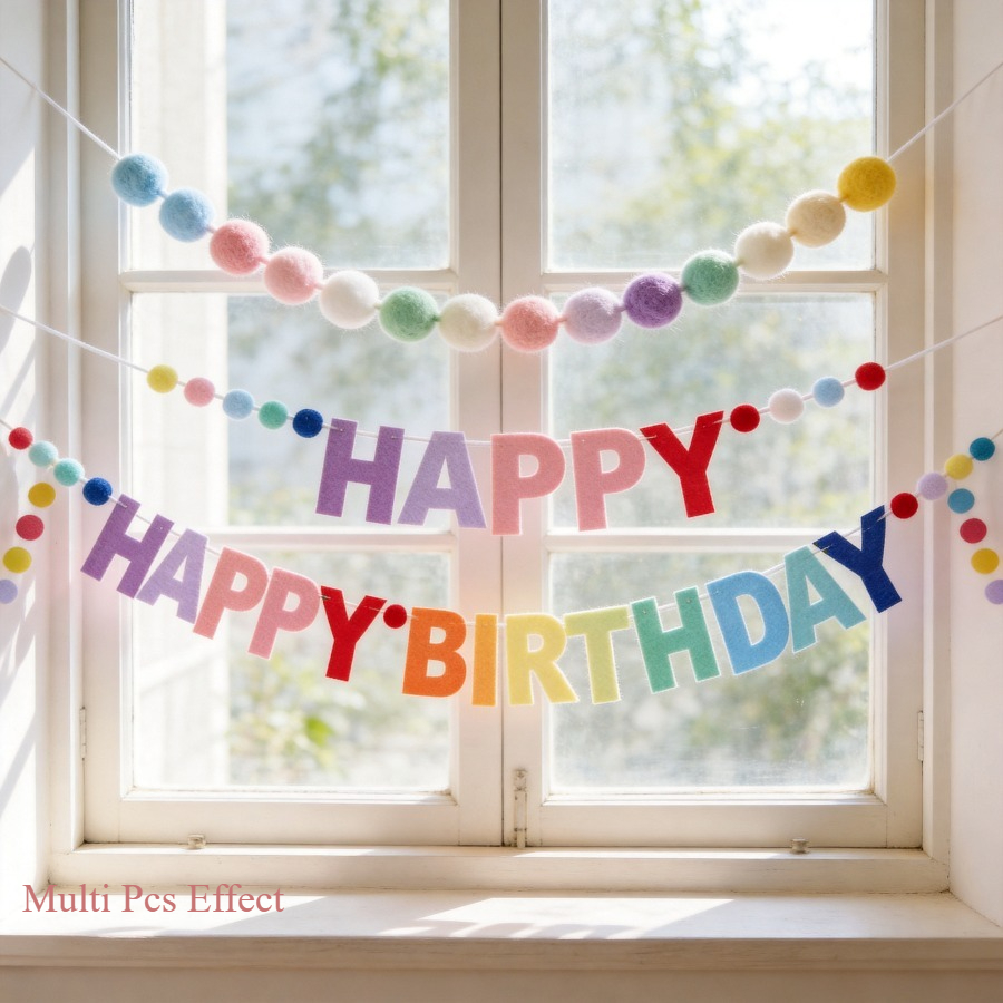 Ornament Ball Set - 2Pcs 2.5-Meter Colorful Happy Birthday Banner