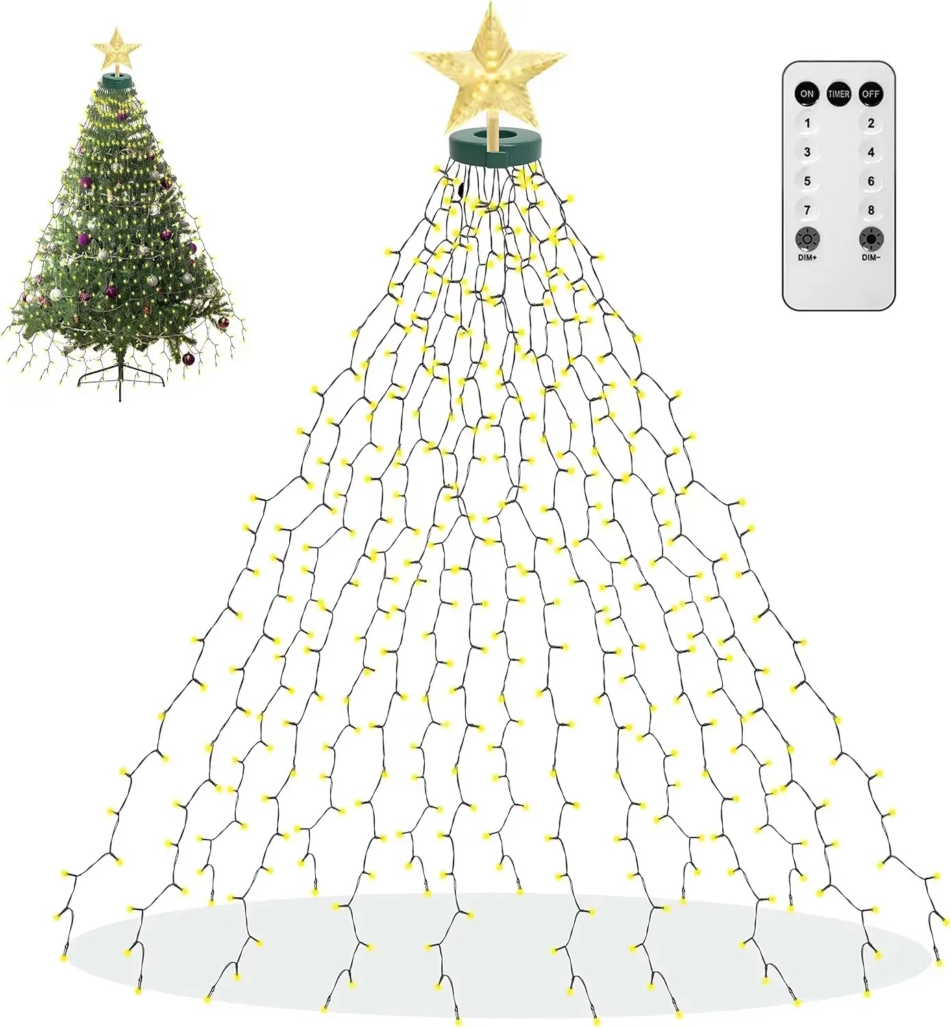 Christmas Tree Ring Lights Sta - Star Tree Topper recension och pris